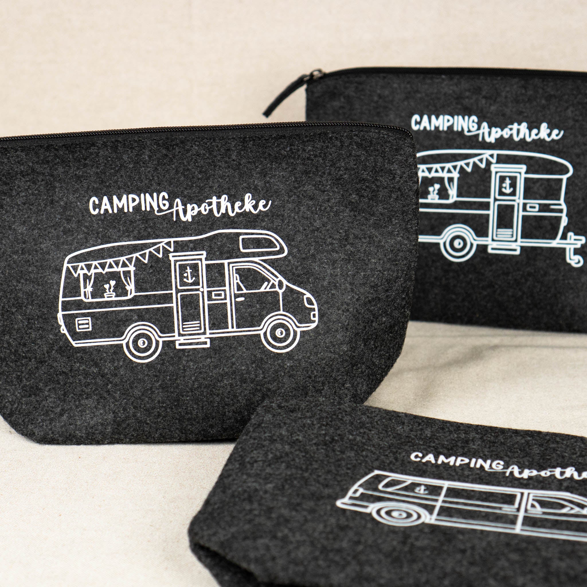 Filztasche „Campingapotheke Wohnmobil“