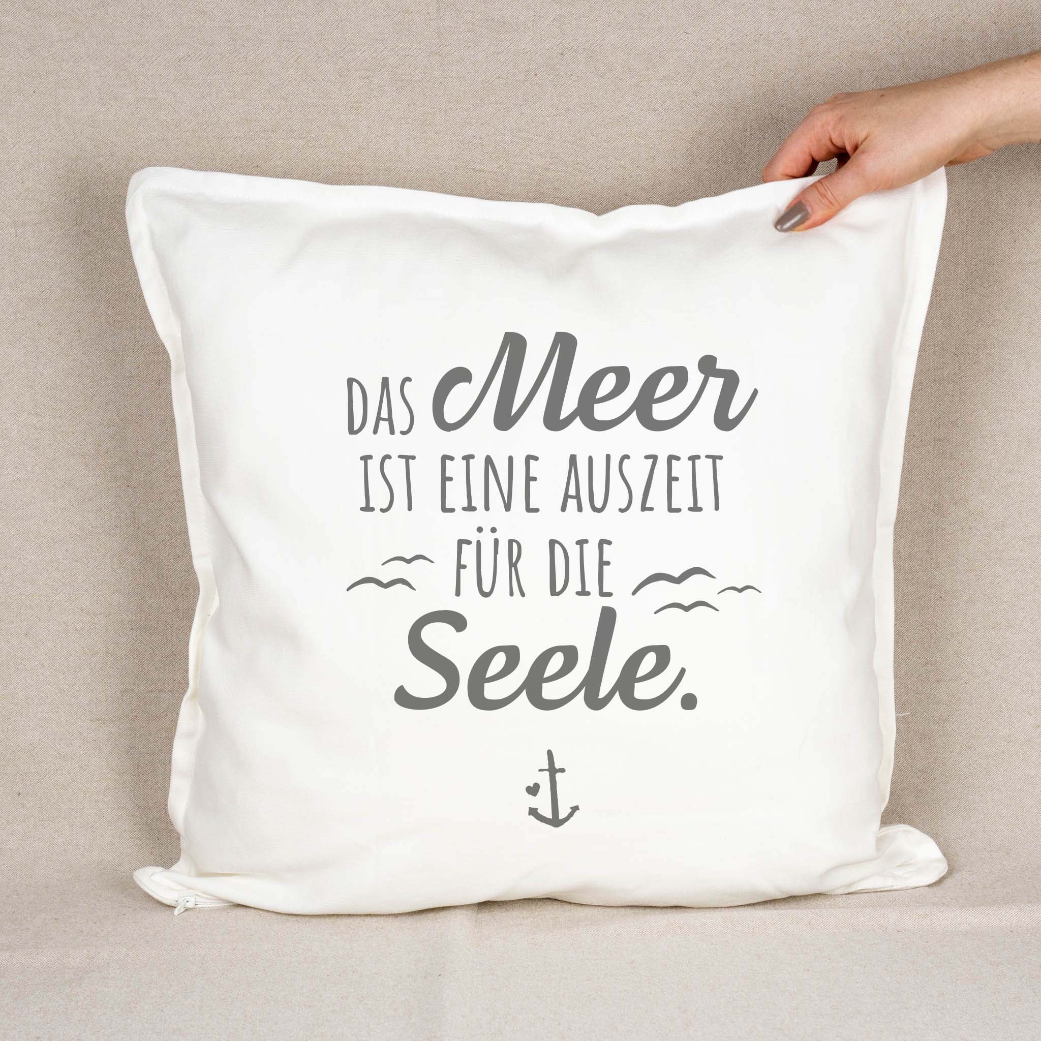 Kissenhülle „Das Meer ist eine Auszeit für die Seele“